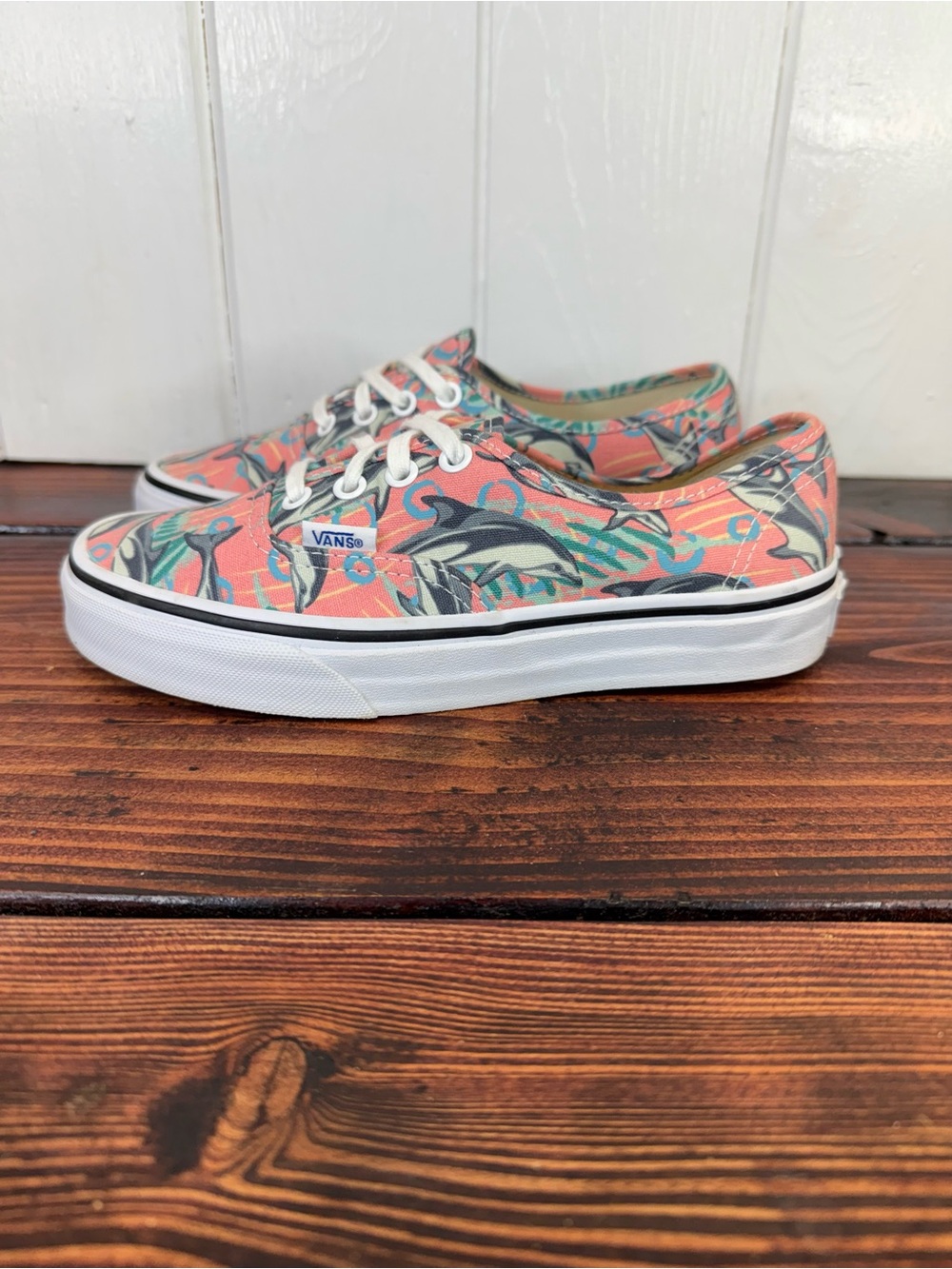 Vans Authentic Desert Flower Dolphin Print Canvas Sneakers | Women’s 6